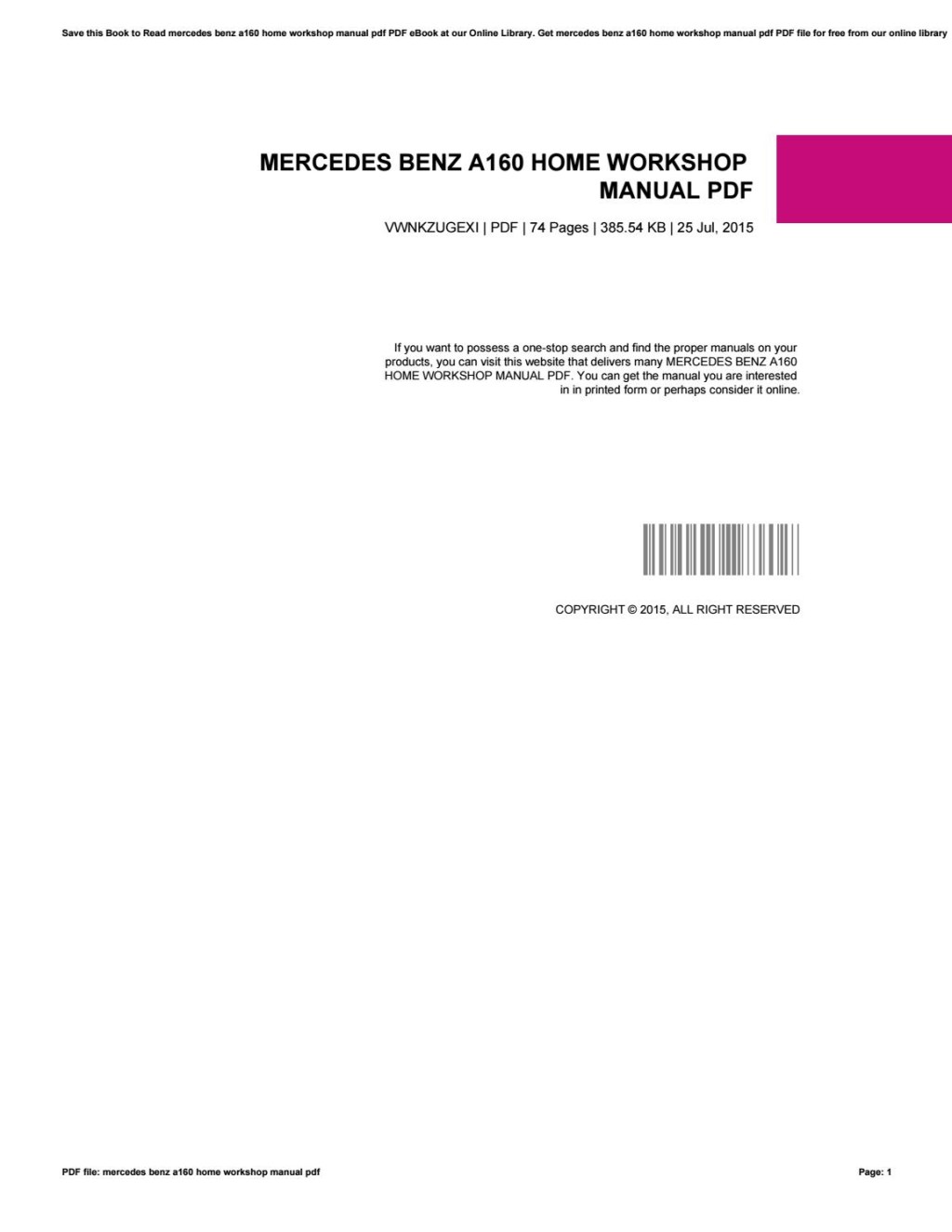Picture of: Mercedes benz a home workshop manual pdf by p – Issuu
