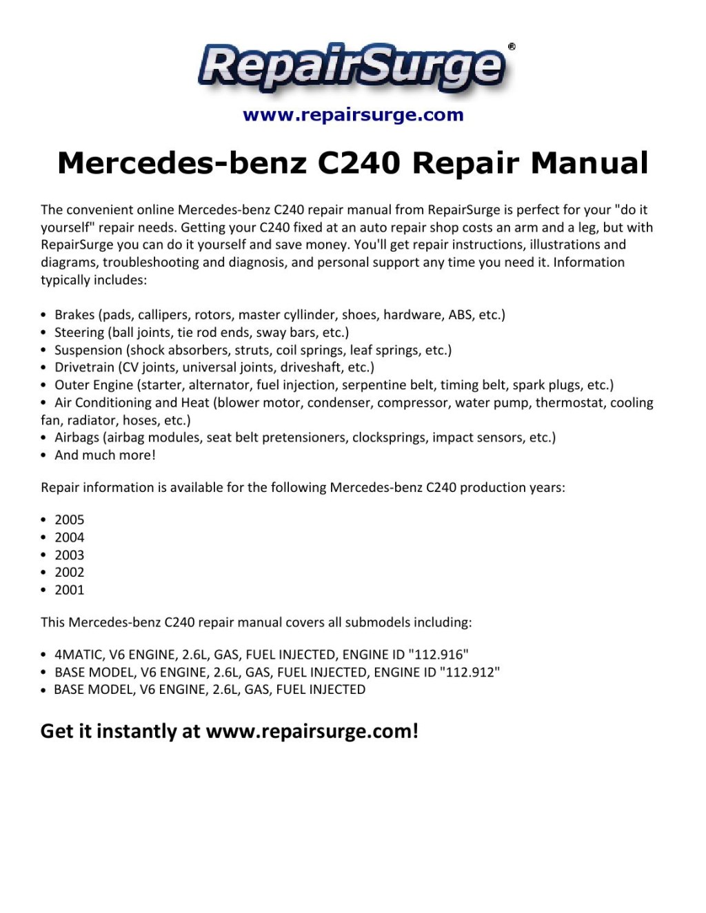 Picture of: Mercedes benz c repair manual   by michael jatenson – Issuu
