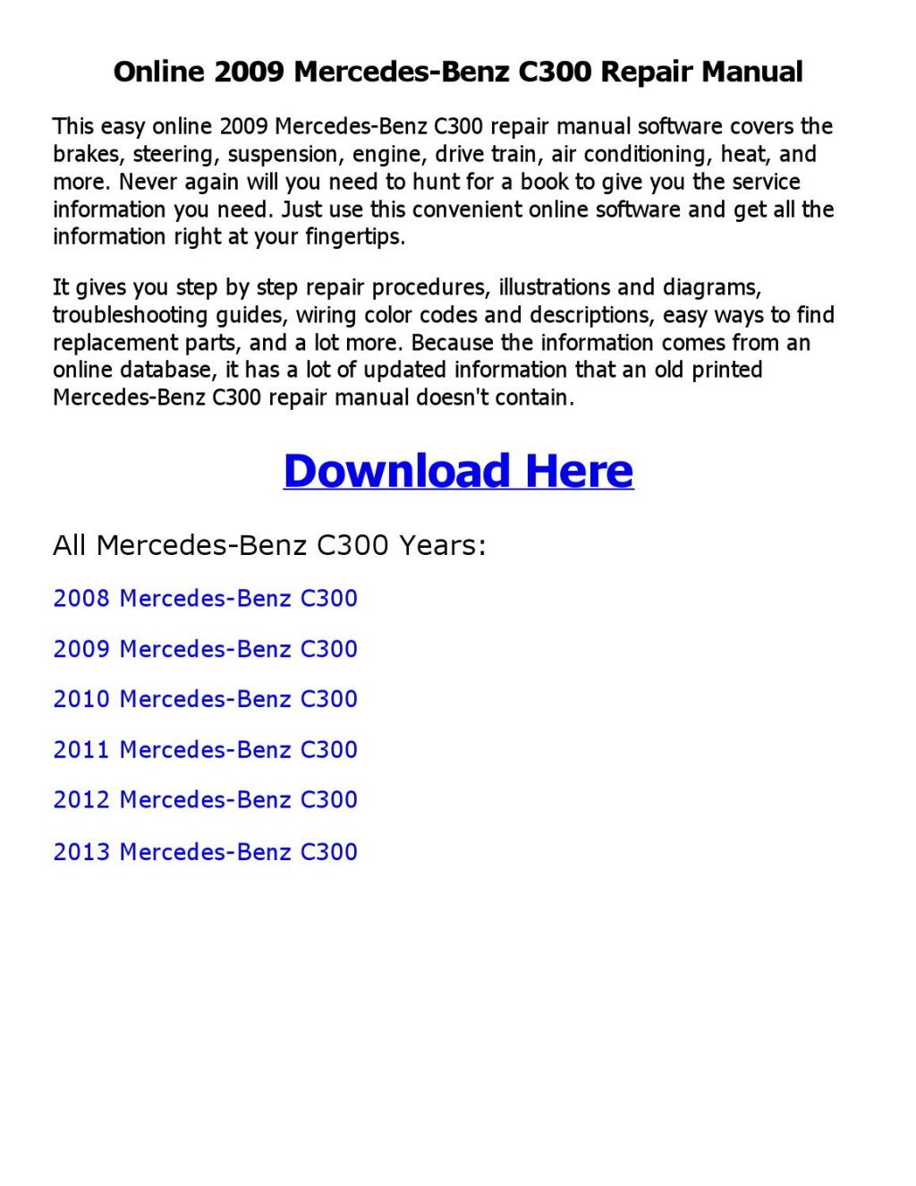 Picture of: mercedes benz c repair manual online by Chaudhary – Issuu