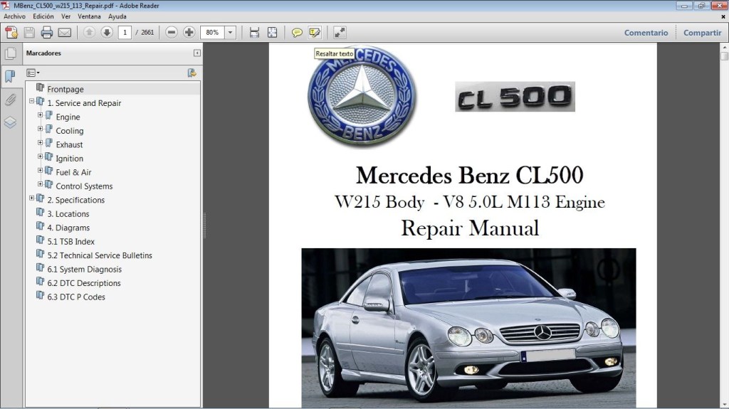 Picture of: MERCEDES BENZ CL C M Workshop Repair Manual – – Car