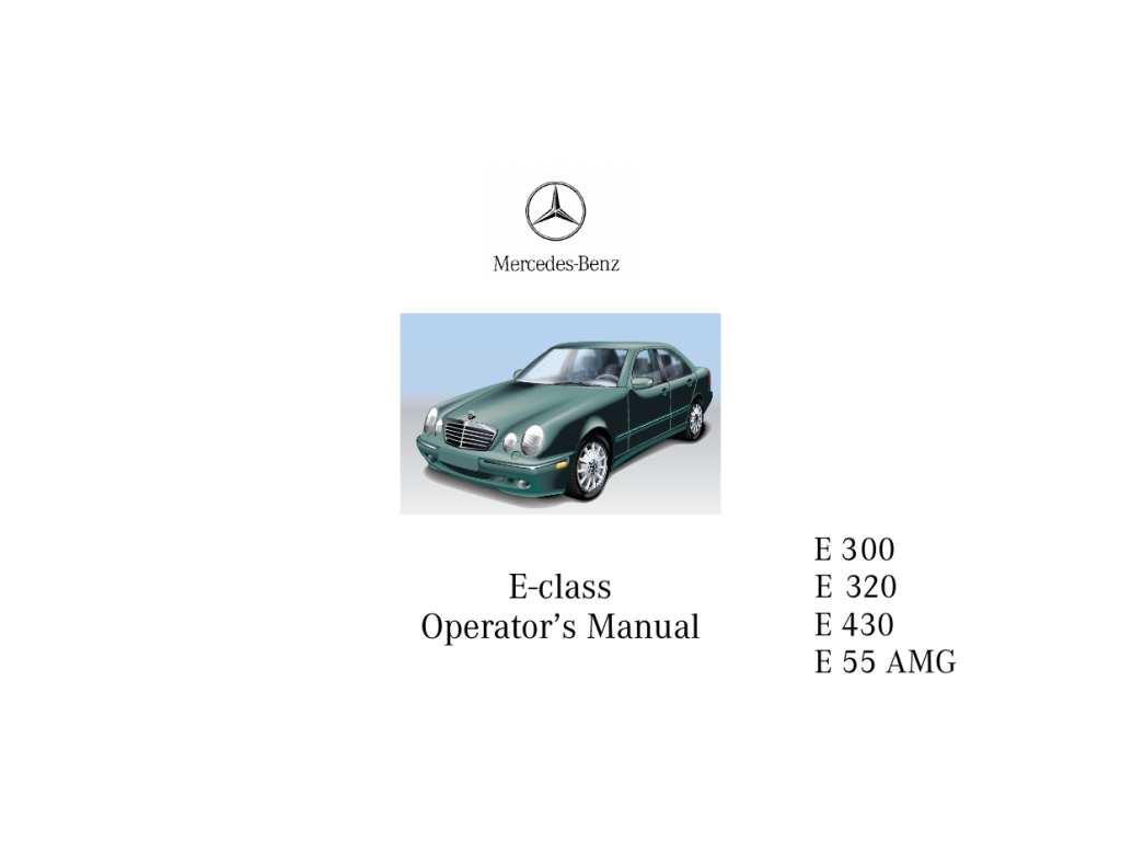 Picture of: Mercedes-Benz E-class  Owners Manual User Manual   pages