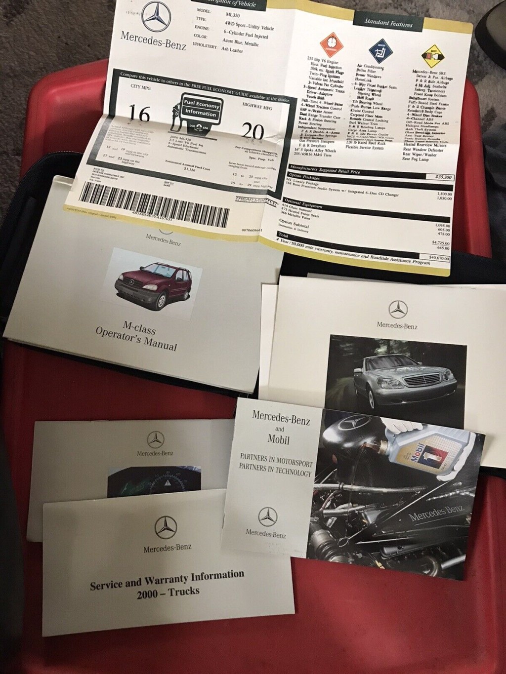 Picture of: MERCEDES BENZ M CLASS OWNERS MANUAL SET CASE ML  ML