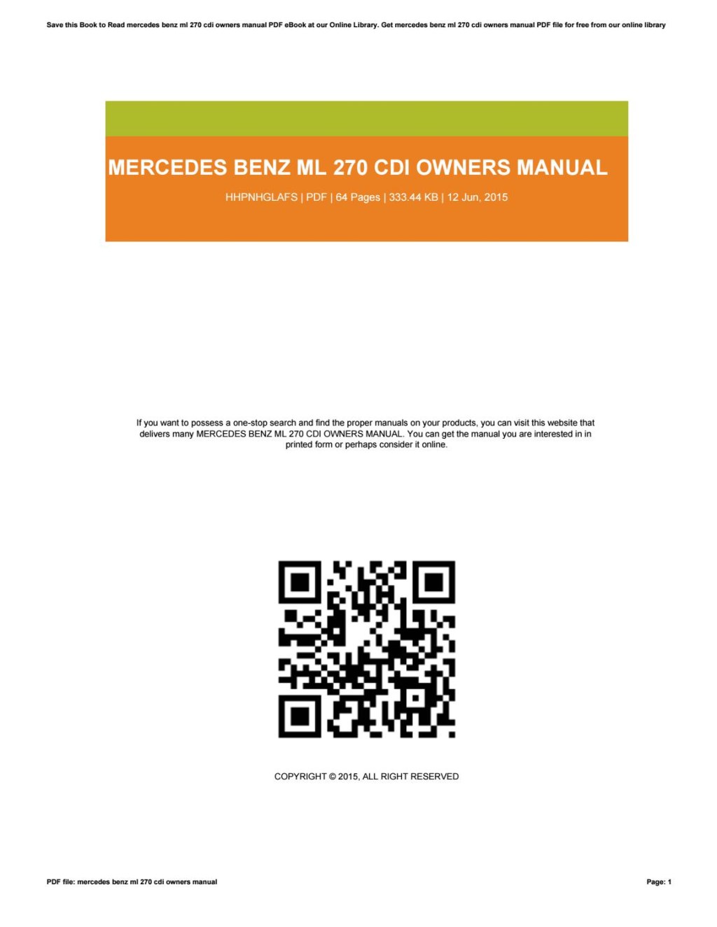 Picture of: Mercedes benz ml  cdi owners manual by u – Issuu