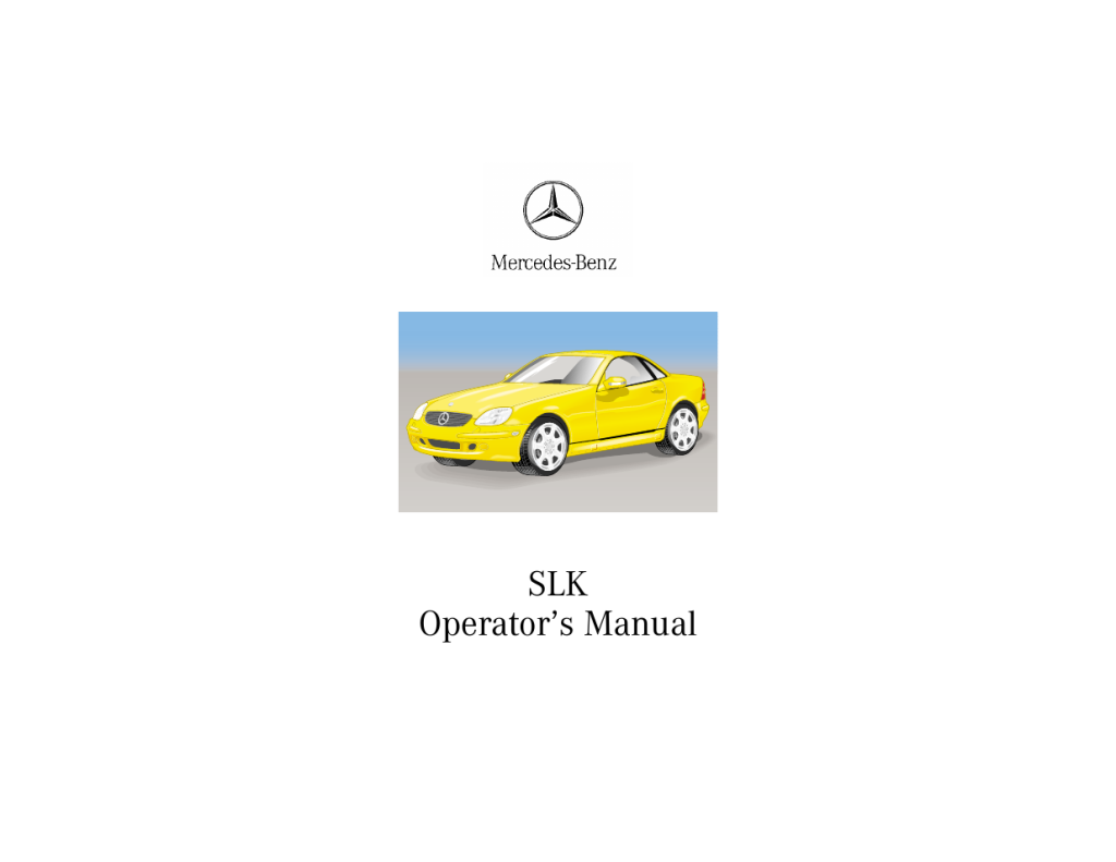 Picture of: Mercedes-Benz  SLK-Class User Manual   pages  Also for